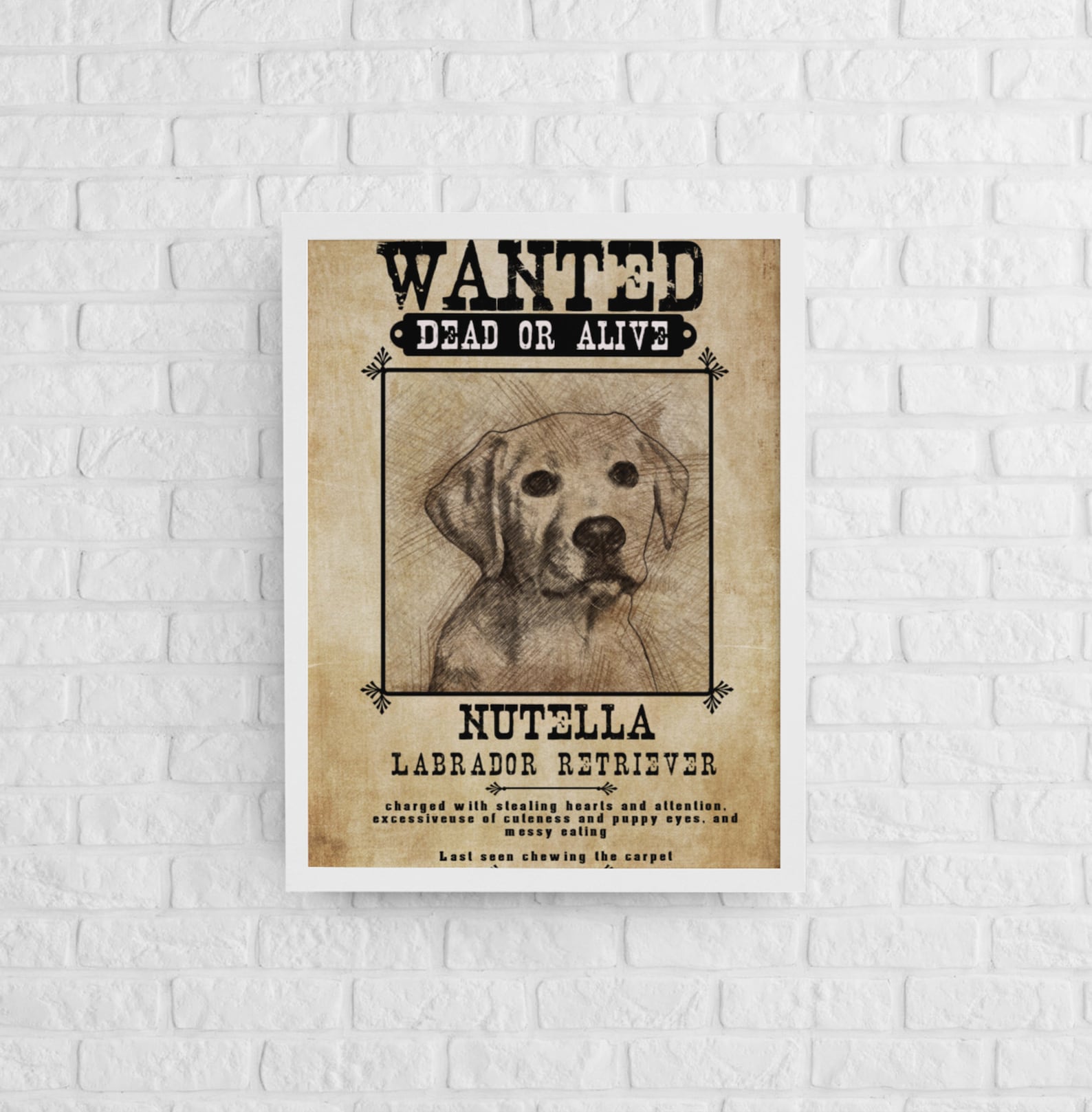 Dog Wanted Poster Personalized Funny Vintage Criminal Etsy