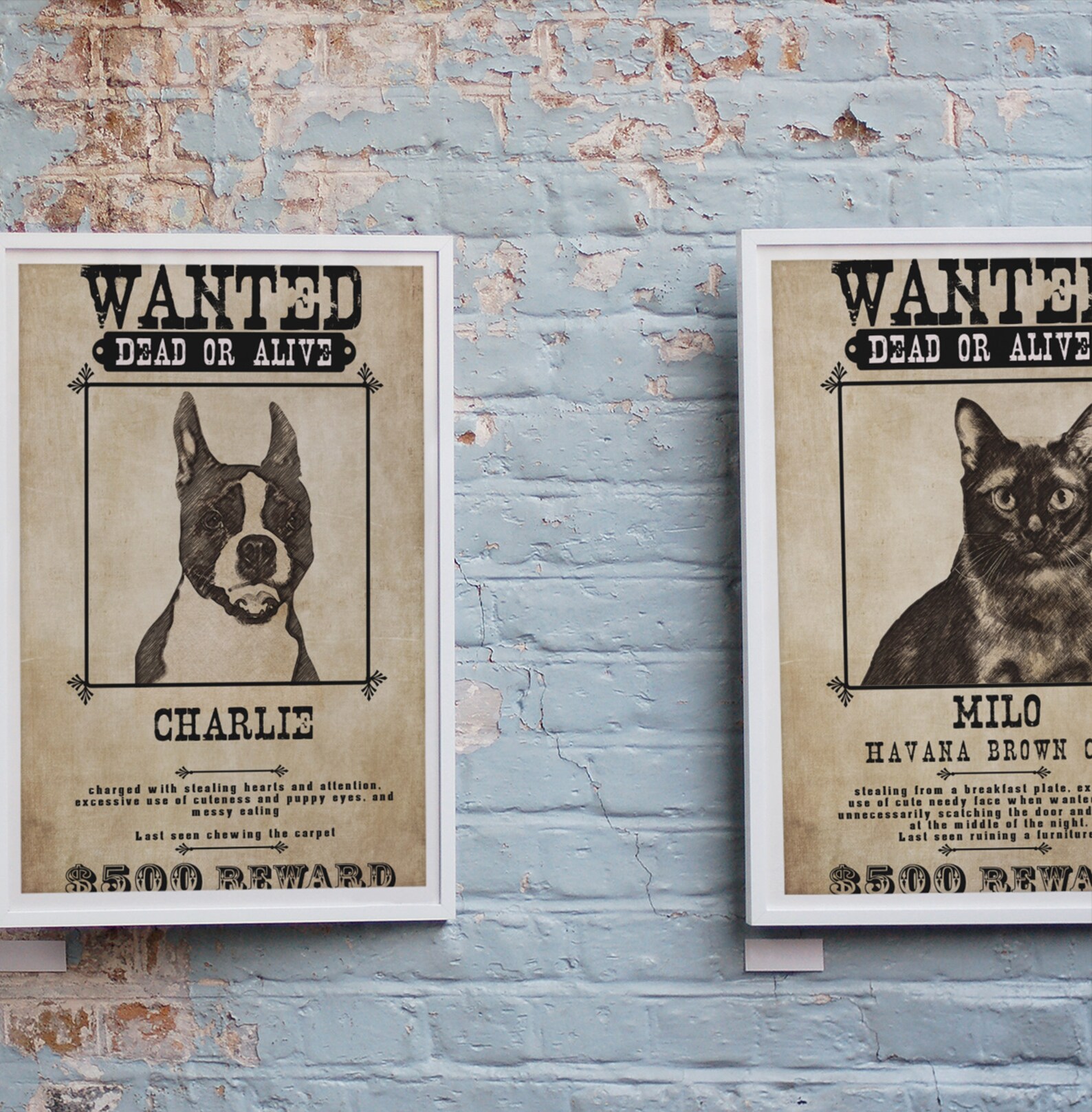 Dog Wanted Poster Personalized Funny Vintage Criminal Etsy