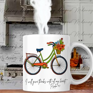 Gives thanks with your whole heart and trust God. Coffee Mug with Bible Verse / Coffee Mug / The Perfect Gift / Gift for Women / Ceramic Mug