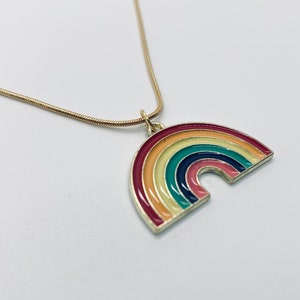 Rainbow Necklace 18k Gold Pride Love
