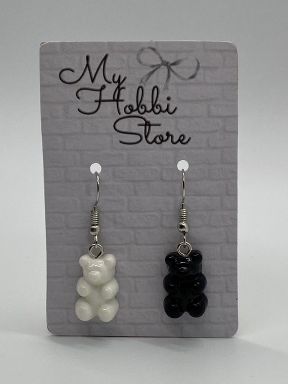 Black White Gummy Bear Earrings Etsy Australia
