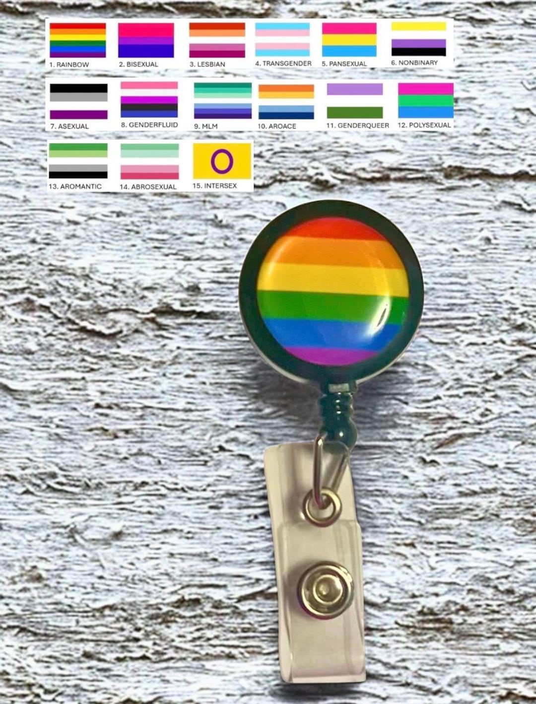 Pride Clip Badge Holder Reel Retractable Key Clip