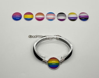 LGBTQ Pride Leather Bracelet