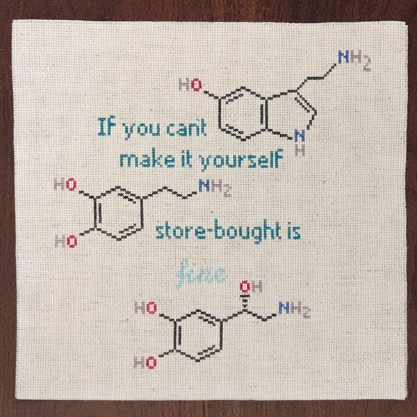 Store-Bought Neurotransmitters || Cross Stitch Pattern Instant Download PDF