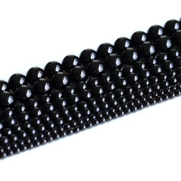 Genuine Natural Morion Black Quartz Beads AAA Quality 8/10/12/14/20mm Size available,Round Beads,Smooth Beads,Jewelry Making,Polished Beads