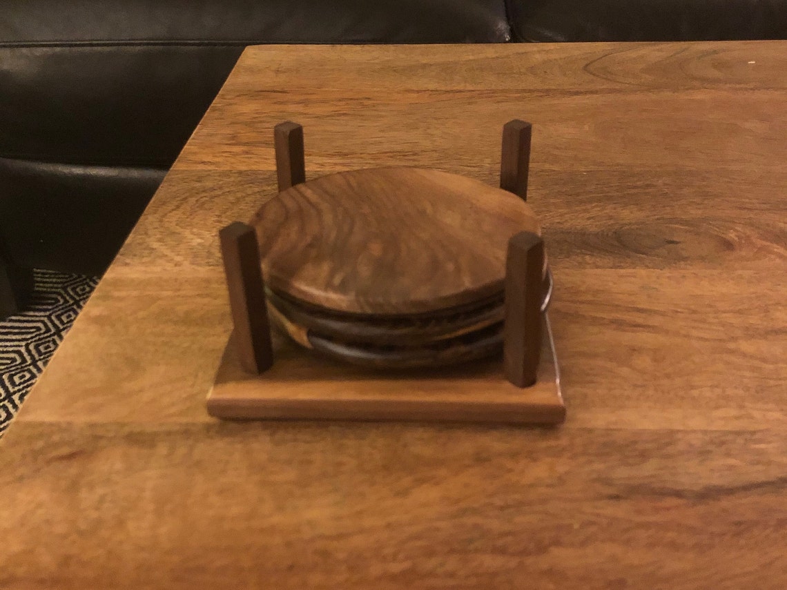 Coaster Set with Holder Etsy