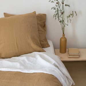 Almond linen pillowcase, washed linen pillow cover Standard Queen King Euro custom sizes