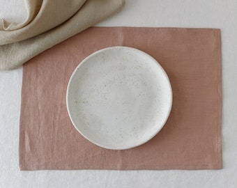 Sunset rose linen placemat set of 4, 6, 10, handmade table linen
