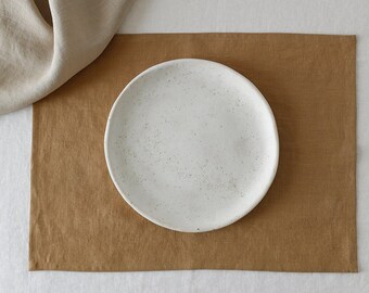 Almond linen placemat set of 4, 6, 10, handmade table linen