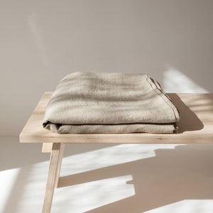 Beige linen flat sheet, washed linen top sheet, Queen King linen sheets