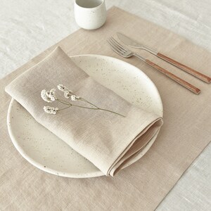 Beige linen placemat set of 4, 6, 10, handmade table linen image 3