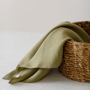 Linen kitchen towel set of 2, washed linen tea towels in various colors. image 4