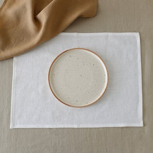 White linen placemat set of 4, 6, 10, handmade table linen