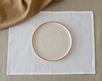 White linen placemat set of 4, 6, 10, handmade table linen