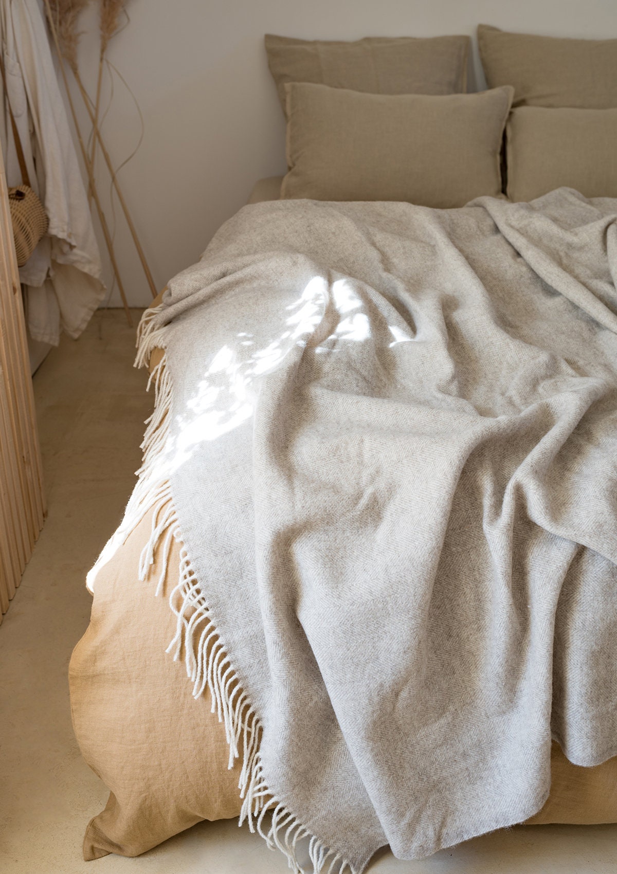 Merino Wool Blanket 100 Natural Fine Merino Wool Throw in Etsy