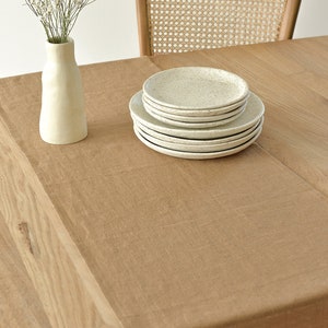 Almond linen table runner, handmade, washed linen runner, custom size table linens image 4