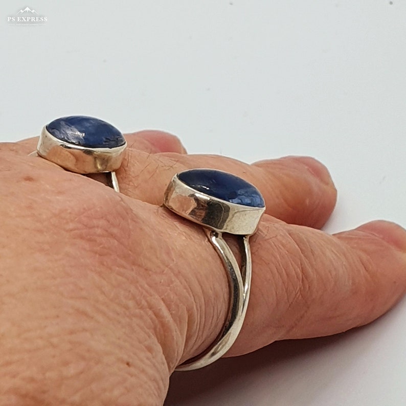 Kyanite Silver Ring 925 sterling silverNatural gemstone HandmadeBlue crystal Blue Kyanite Crystal properties