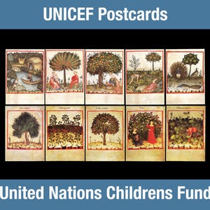 Lot de 10 cartes postales autrichiennes UNICEF Fonds des Nations Unies pour l'enfance inutilisées