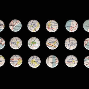 Badges ronds authentiques faits maison de 25 mm de diamètre pour carte ancienne - Vente de badges individuels de Cartes du Royaume-Uni