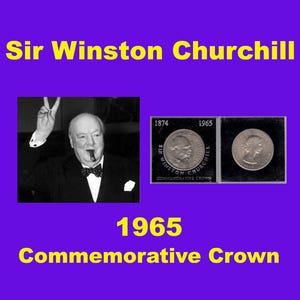 Vintage 1965 Sir Winston Churchill Commemorative Queen Elizabeth Crown Coin