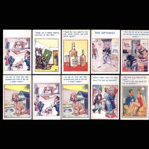 Kolekcja Vintage 1950s 10 HB Ltd British Postally Unused Saucy Postcards - Seaside Type Humor Scrapbooking Junk Journals Card Making