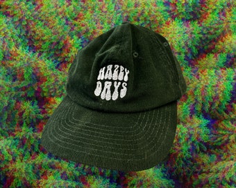 Hazy days - forest Green corduroy baseball cap