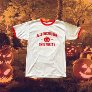 Halloweentown University - Unisex ringer T-shirt (red & white)