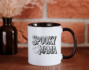 Spooky Mama Mug, Halloween Mug, Ghost Mug, Spooky Mug, Mama Coffee Cup, Spooky Season Mug, Fall Cup, Cute Halloween Mug, Mom Gift