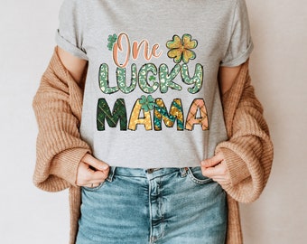 One Lucky Mama Shirt, St. Patrick's Day Shirt, Shamrock T-Shirt, Lucky Shirt, Irish Shirt, St. Patrick's Day, Cute Mom Shirt, Plus Size Top