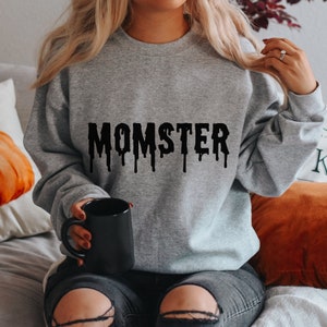 Momster Sweatshirt, Halloween Sweatshirt, Halloween Shirt for Women, Halloween Crewneck, Funny Halloween Shirt, Spooky Mama Shirt, Fall Tee