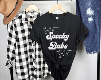 Spooky Babe Shirt, Halloween Shirt, Spooky Season Shirt, Cute Halloween Shirt, Funny Halloween Tee, Fall Shirt, Witchy Vibes T-Shirt, Gift