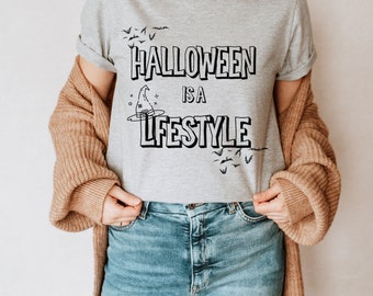 Halloween es una camiseta de estilo de vida, camisa de Halloween, camisa de temporada espeluznante, camiseta divertida de Halloween, linda camiseta de Halloween, camisa de mamá espeluznante, regalo