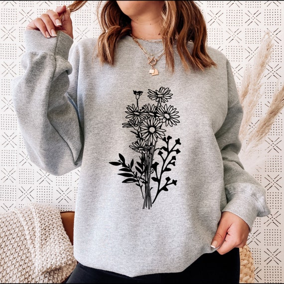 Sudadera De Flores Sueter De Flores Silvestres Sudadera Con Sudadera De Mujer Sudaderas De Sudadera Sudaderas Con Sudadera De Flores Camisa De