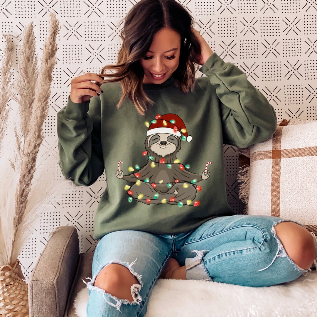 Merry Slothmas Sweatshirt, Sloth Christmas, Christmas Sweater, Cute ...