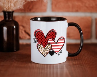 Valentines Day Coffee Mug, Valentines Mug, 110z Mug, Coffee Cup, Doodle Hearts, Hearts Coffee Mug, Coffee Lover, Valentine's Day Gift, XOXO
