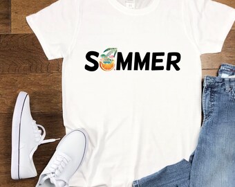 Summer Shirt for Women, Hello Summer Shirt, Cute Summer Shirt, Summer Season Shirt, Summer Vibes Shirt, Boho Shirt, Summer Tee