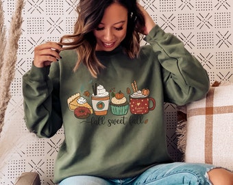 Pumpkin Spice Shirt, Fall Coffee Shirt, Cute Fall Sweatshirt, Coffee Lover Shirt, Halloween Pumpkin Latte Drink Cup, Thanksgiving Shirt