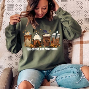 Skeleton Coffee Cup Sweatshirt, Halloween Sweatshirt, Funny Halloween Sweatshirt, Coffee Cup Sweater, Skull Sweatshirt, Fall Sweater
