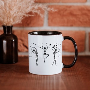 Dancing Skeleton Mug, Skeleton Coffee Mug, Halloween Mug, Spooky Mug, Gothic Coffee Cup, Goth Mug, Fall Mugs, Funny Halloween Gift