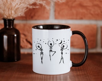 Dancing Skeleton Mug, Skeleton Coffee Mug, Halloween Mug, Spooky Mug, Gothic Coffee Cup, Goth Mug, Fall Mugs, Funny Halloween Gift