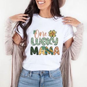 One Lucky Mama T-Shirt, St. Patrick&#39;s Day Shirt, Shamrock Shirt, Irish Shirt, St. Patrick&#39;s Day, Cute Mom Shirt, St. Pattys Day, Plus Size