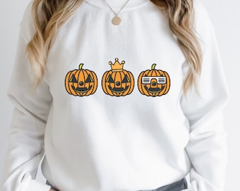 Pumpkin Sweatshirt, Pumpkin Sweater, Jack-O-Lantern Sweatshirt, Halloween Crewneck, Halloween Sweater, Fall Shirt, Spooky Season, Gift