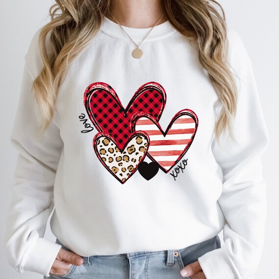 Valentine Day Sweatshirt, Cute Valentines Shirt, Doodle Heart