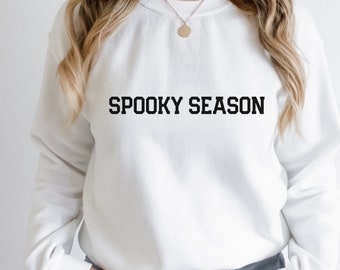 Sudadera de temporada espeluznante, suéter de Halloween, camisa de Halloween, lindo jersey de Halloween, camisa de otoño, camisa divertida de Halloween, regalo para ella