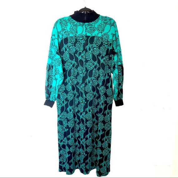 Vintage David Brown California Sweater Dress Teal