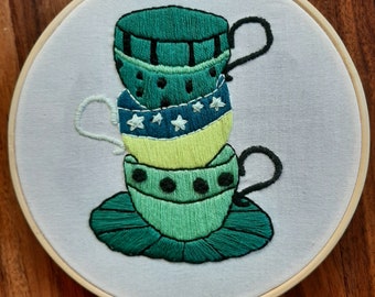 Tea Cup Embroidery