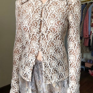 Fancy Flocking translucent blouse, advanced fabric women’s Y2K blouse, new