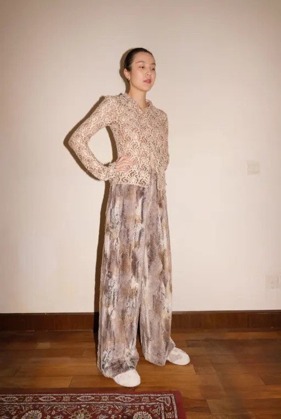 Fancy Flocking translucent blouse, advanced fabri… - image 5