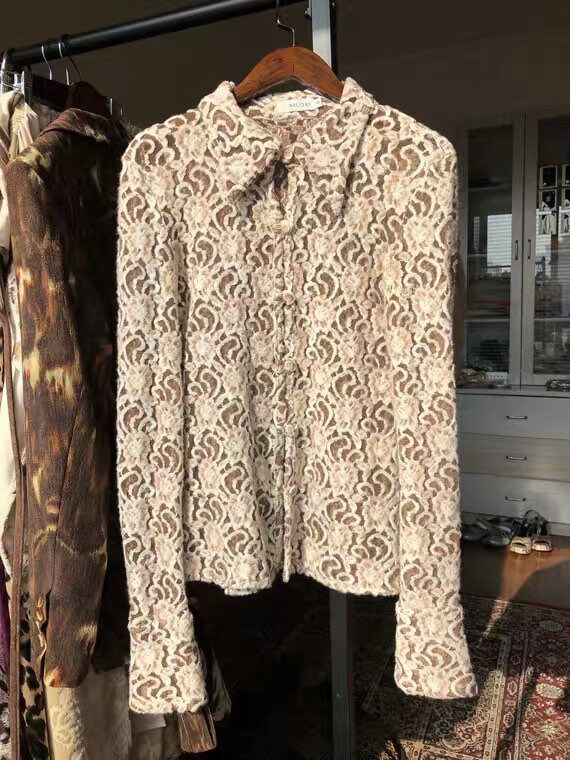 Fancy Flocking translucent blouse, advanced fabri… - image 3