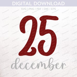 Digitale 25 december Cricut of silhouet